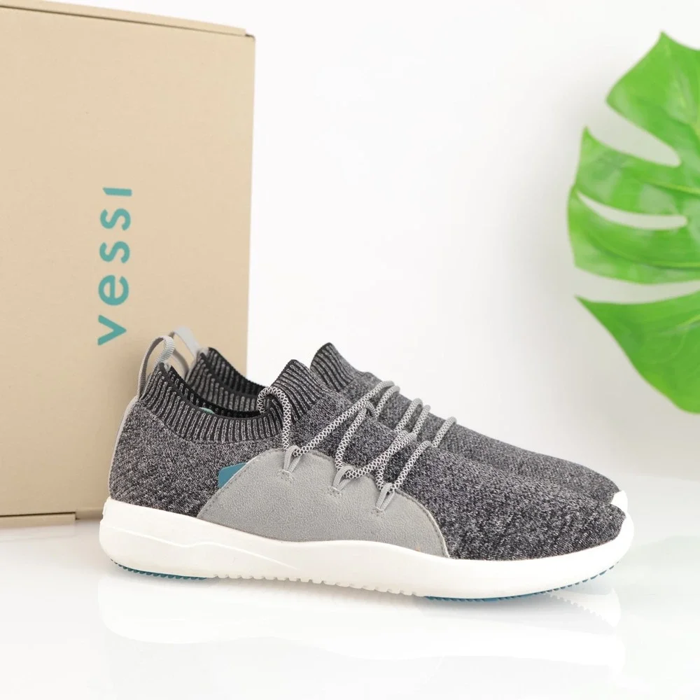 Vessi Womens Cityscape Classic Sneaker Size 7 Waterproof Gray Lace Up Knit Shoes